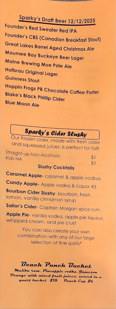 Sparky's Place Menu image 4